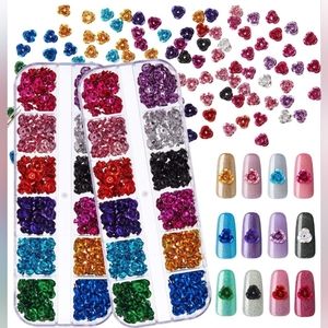 NWOT nail art! 480 pieces of metal 3D flowers